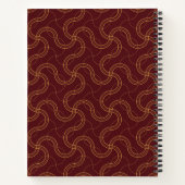 Red Luxury Wavy Stripes Muster Notizblock (Rückseite)