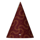 Red Luxury Wavy Stripes Muster Partyhütchen (Links)