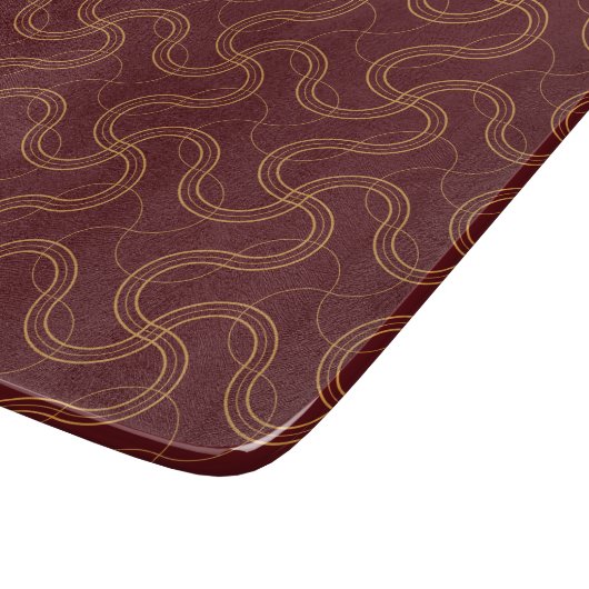 Red Luxury Wavy Stripes Muster Schneidebrett (Ecke)