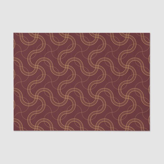Red Luxury Wavy Stripes Muster Seidenpapier (Vorderseite)
