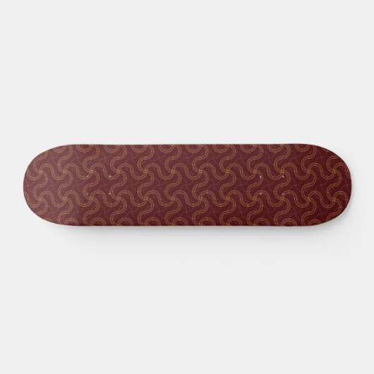 Red Luxury Wavy Stripes Muster Skateboard (Horizontal)