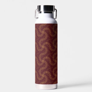 Red Luxury Wavy Stripes Muster Trinkflasche
