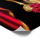 Red Luxus Womans Gold Black Poster (Ecke)