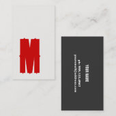 Red M Retro Typografy Business Card Visitenkarte (Vorne/Hinten)