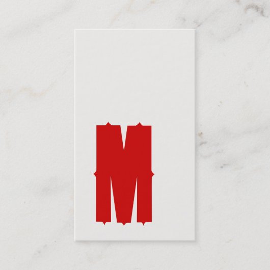 Red M Retro Typografy Business Card Visitenkarte (Vorderseite)