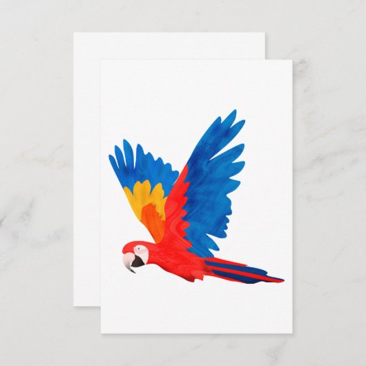 Red Macaw Einladung (Vorne/Hinten)