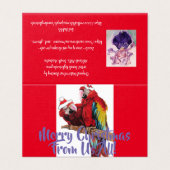 Red Macaw Parrot froh über unser Weihnachtskarten- (Außenseite Aufgefaltet)