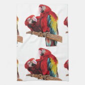 Red Macaw Parrots Macaws Aquarell Küche Geschirrtuch (Vertikal)