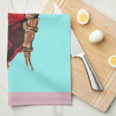 Red Macaw Parrots Wasserfarbe Küche Aqua Pink Geschirrtuch (Viertel Falte)