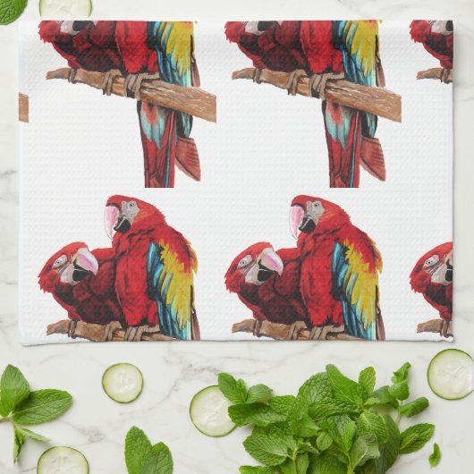 Red Macaw Teetuch Geschirrtuch (Gefaltet)