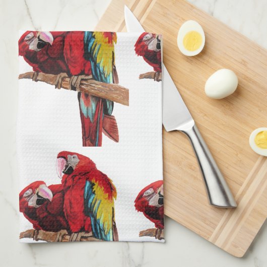 Red Macaw Teetuch Geschirrtuch (Viertel Falte)