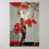 Red Madame Art Deco Design Poster (Vorne)