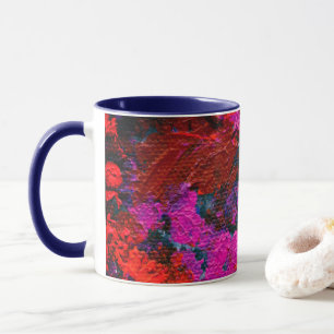 Red Magenta Dark Blue Abstrakt Art Tasse
