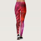 Red & Magenta Psychedelic Sternexplosion Gefärbte Leggings (Rückseite)