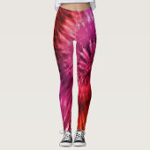 Red & Magenta Psychedelic Sternexplosion Gefärbte Leggings (Vorderseite)