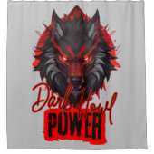 Red Magic Wolf | Dunkle Howl Energy Duschvorhang (Vorderseite)