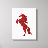 Red Magical Rearing Einhorn Canvas Print Leinwanddruck (Vorderseite)