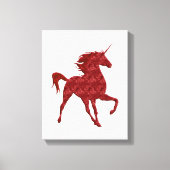 Red Magical Unicorn Canvas Print Leinwanddruck (Vorderseite)