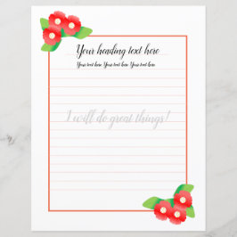 Red Magnolia florales Schreibpapier