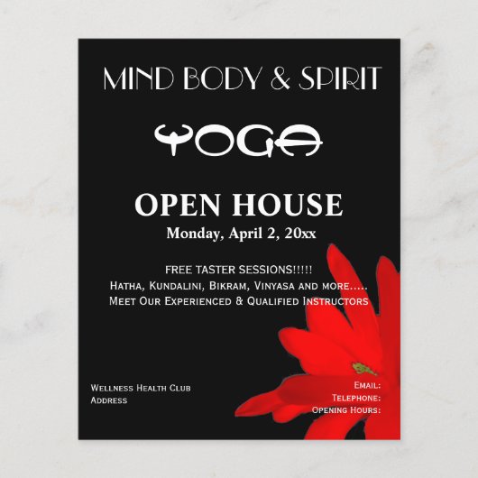 Red Magnolia Yoga A5 Flyer (Vorne)