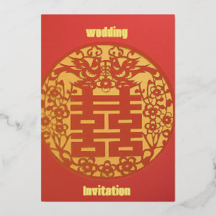 Red Magpie Happy Word Paper Schneiden Folieneinladung