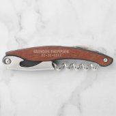 Red Mahogany Brown Classy Chic Wood Grain Muster Kellnermesser (Vorderseite)