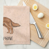 Red Mahogany Golden Retriever Hund mit Individuell Geschirrtuch (Viertel Falte)