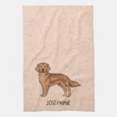 Red Mahogany Golden Retriever Hund mit Individuell Geschirrtuch (Vertikal)