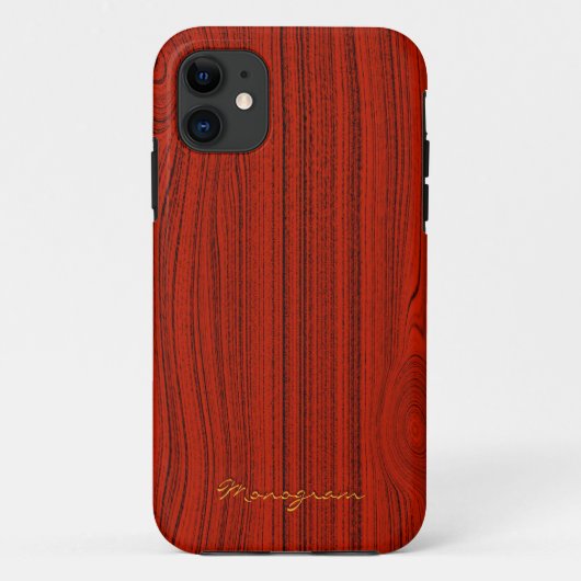 Red Mahogany Wood Grain Muster Look Case-Mate iPhone Hülle (Rückseite)