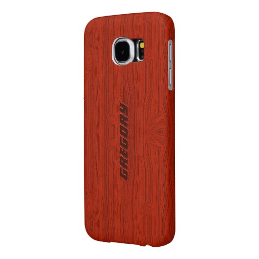 Red Mahogany Wood Grain Muster Look Case-Mate Samsung Galaxy Hülle (Rückseite Links)