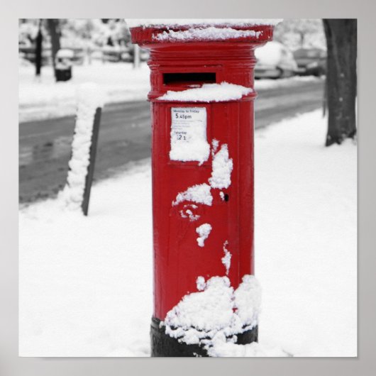 Red Mail Box im Schnee Poster (Vorne)