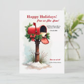 Red Mailbox Moskation Ankündigung Urlaubskarte (Stehend Vorderseite)