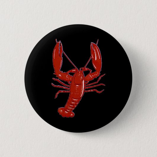 Red Maine Lobster Clic Design Nautical Boote Button (Vorderseite)