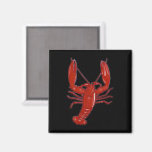 Red Maine Lobster Clic Design Nautical Boote Magnet (Vorderseite/Rückseite)