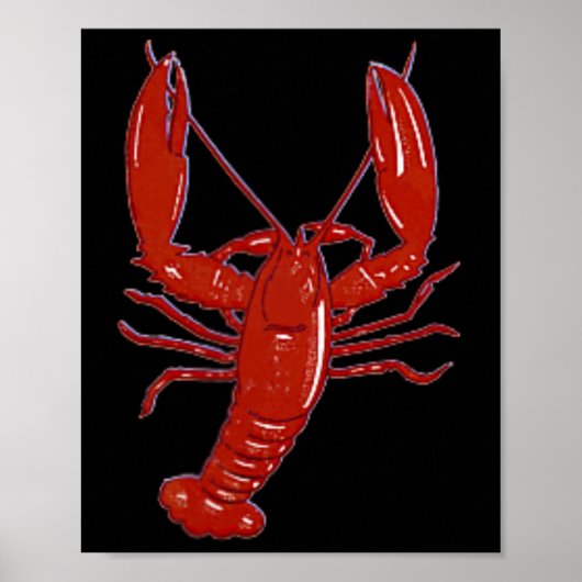 Red Maine Lobster Clic Design Nautical Boote Poster (Vorne)