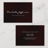 Red Makeup Artist Script Chubby Business Card Visitenkarte (Vorne/Hinten)