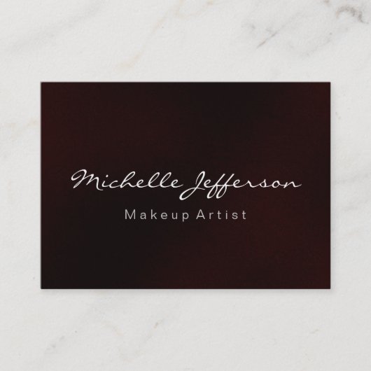 Red Makeup Artist Script Chubby Business Card Visitenkarte (Vorderseite)