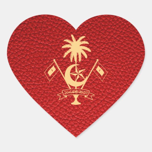 Red Maldives Passport Herz-Aufkleber (Vorderseite)