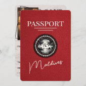 Red Maldives Passport Save the Date (Vorne/Hinten)