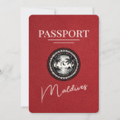 Red Maldives Passport Save the Date (Vorderseite)
