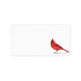 Red Male Kardinal Adressaufkleber
