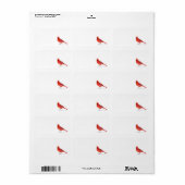 Red Male Kardinal Adressaufkleber (Vorne)