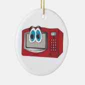 Red Male Microwave Cartoon Keramikornament (Rechts)