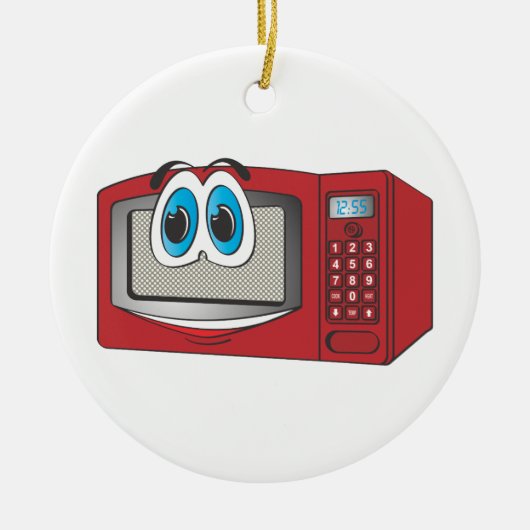 Red Male Microwave Cartoon Keramikornament (Vorne)