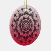 Red Mandala Abstrakt Schöne Weihnachten Keramik Ornament (Rechts)