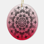 Red Mandala Abstrakt Schöne Weihnachten Keramik Ornament (Links)