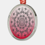 Red Mandala Abstrakt Schöne Weihnachten Ornament Aus Metall (Links)