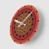 Red Mandala Acrylic Runde Wanduhr (Winkel)