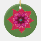 Red Mandala Blume Art Circle Ornament (Hinten)