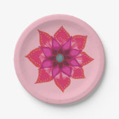 Red Mandala Blume Art Paper Plate Pappteller (Vorderseite)
